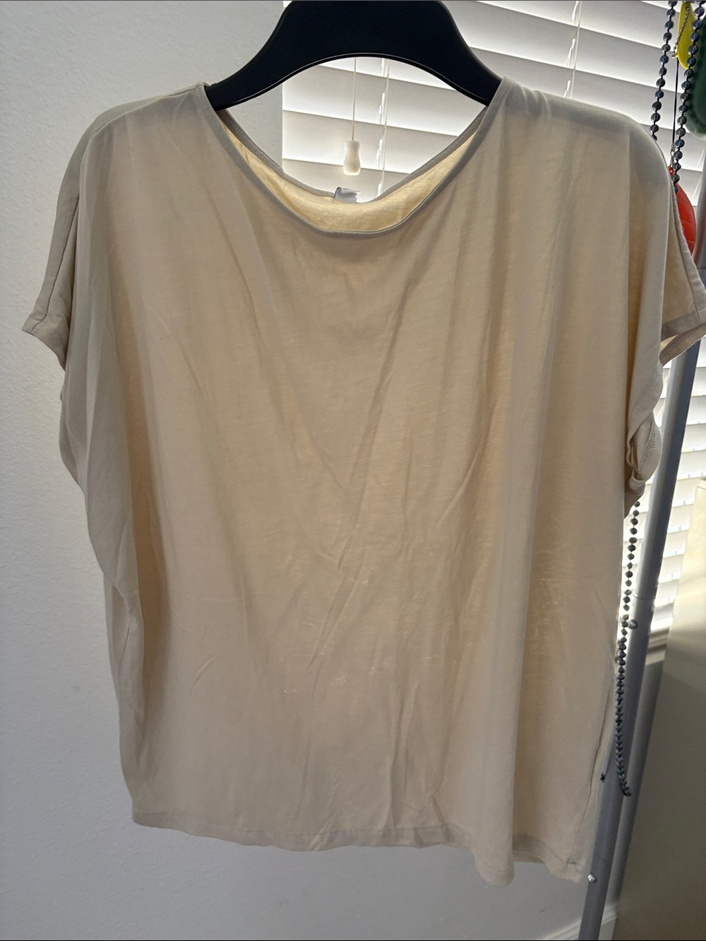 Uniqlo Cream Short-Sleeve Relaxed Tee